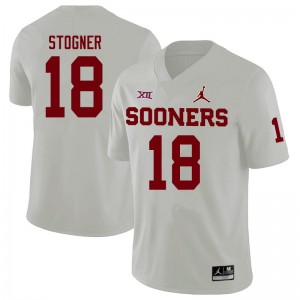 Men Austin Stogner White Oklahoma Sooners Jordan Brand College Football #18 Jersey 326438-826