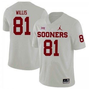 Men Brayden Willis White OU Sooners Jordan Brand College Football #81 Jersey 768443-285