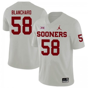 Men Caden Blanchard White Oklahoma Sooners Jordan Brand College Football #58 Jersey 706526-856