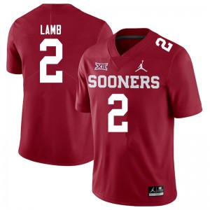 Men CeeDee Lamb Crimson Sooners Jordan Brand College Football #2 Jersey 898928-732