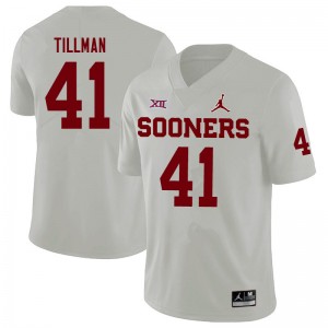 Men Coby Tillman White Oklahoma Sooners Jordan Brand College Football #41 Jersey 986046-419