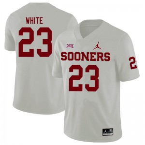 Men DaShaun White White Sooners Jordan Brand College Football #23 Jersey 241385-296