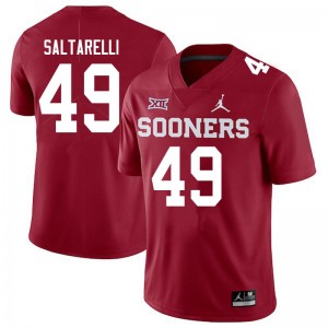 Men Dane Saltarelli Crimson Oklahoma Jordan Brand College Football #49 Jersey 982849-574