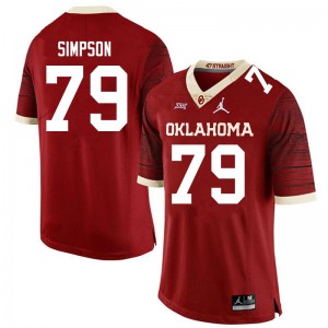 Men Darrell Simpson Crimson Oklahoma Jordan Brand Limited College Football #79 Jersey 477787-310