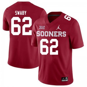 Men David Swaby Crimson Oklahoma Jordan Brand College Football #62 Jersey 261780-405