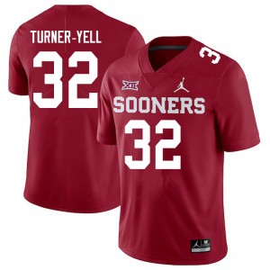Men Delarrin Turner-Yell Crimson Sooners Jordan Brand College Football #32 Jersey 402059-361