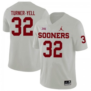 Men Delarrin Turner-Yell White Oklahoma Jordan Brand College Football #32 Jersey 481087-716