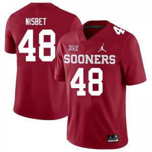 Men Deuce Nisbet Crimson OU Sooners Jordan Brand College Football #48 Jersey 587820-175