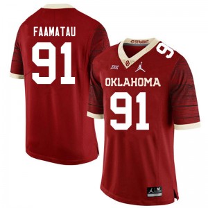 Men Dillon Faamatau Crimson Sooners Jordan Brand Limited College Football #91 Jersey 404957-484