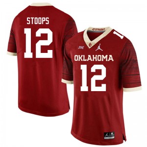 Men Drake Stoops Crimson OU Sooners Jordan Brand Limited College Football #12 Jersey 584292-324