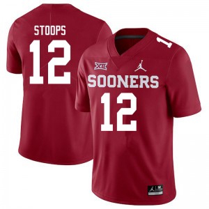 Men Drake Stoops Crimson OU Sooners Jordan Brand College Football #12 Jersey 229139-879
