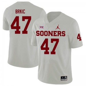 Men Gabe Brkic White Oklahoma Jordan Brand College Football #47 Jersey 700443-208