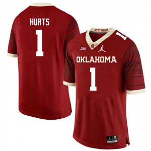Men Jalen Hurts Crimson OU Jordan Brand Limited College Football #1 Jersey 971503-770
