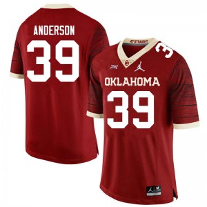 Men Michael Anderson Crimson Oklahoma Sooners Jordan Brand Limited College Football #39 Jersey 196614-337