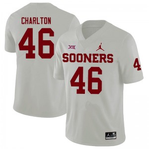 Men Robert Charlton White Sooners Jordan Brand College Football #46 Jersey 532723-738
