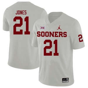 Men Ryan Jones White OU Sooners Jordan Brand College Football #21 Jersey 697275-394