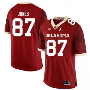 Men Spencer Jones Crimson OU Sooners Jordan Brand Limited College Football #87 Jersey 562353-589