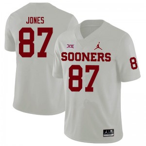 Men Spencer Jones White Sooners Jordan Brand College Football #87 Jersey 958690-689