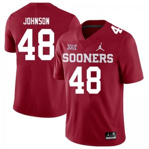 Men Stephen Johnson Crimson Oklahoma Jordan Brand College Football #48 Jersey 986093-153