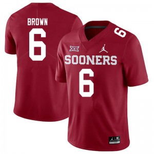 Men Tre Brown Crimson OU Jordan Brand College Football #6 Jersey 713550-696