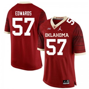 Men Zach Edwards Crimson Oklahoma Jordan Brand Limited College Football #57 Jersey 203549-155