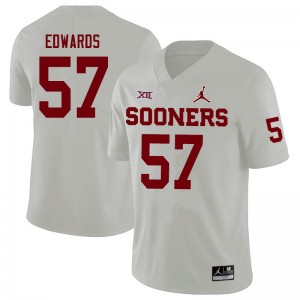 Men Zach Edwards White OU Sooners Jordan Brand College Football #57 Jersey 533292-494