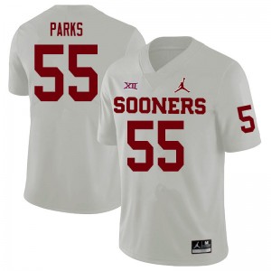 Men Aaryn Parks White Sooners College Football #55 Jersey 392102-207