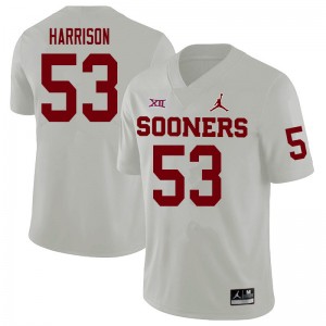 Men Anton Harrison White Sooners College Football #53 Jersey 862893-559