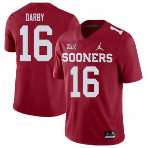 Men Brian Darby Crimson OU Sooners College Football #16 Jersey 114478-263