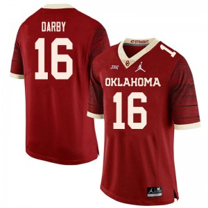 Men Brian Darby Retro Oklahoma Sooners College Football #16 Jersey 831781-745