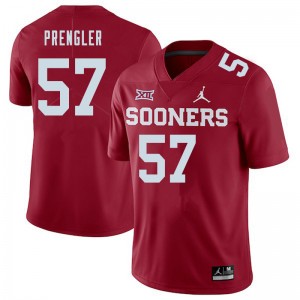 Men Brock Prengler Crimson OU Jordan Brand College Football #57 Jersey 260049-498