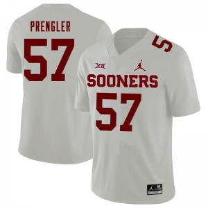 Men Brock Prengler White OU Sooners Jordan Brand College Football #57 Jersey 567949-387