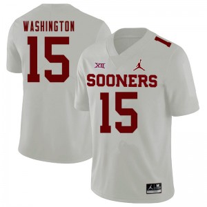 Men Bryson Washington White OU Jordan Brand College Football #15 Jersey 856269-110