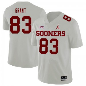 Men Cason Grant White OU Sooners Jordan Brand College Football #83 Jersey 164083-827