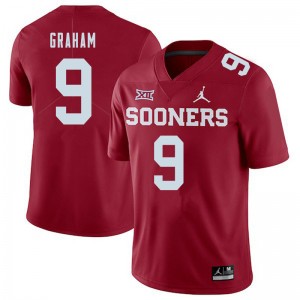 Men D.J. Graham Crimson OU Sooners Jordan Brand College Football #9 Jersey 335909-457