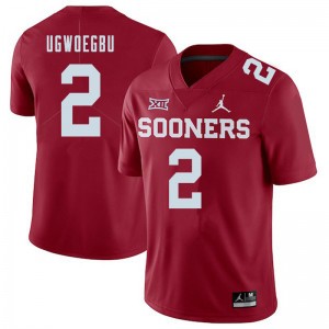 Men David Ugwoegbu Crimson Oklahoma Sooners Jordan Brand College Football #2 Jersey 267592-808