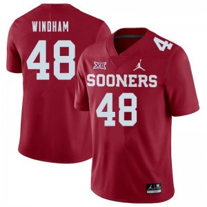 Men Eric Windham Crimson OU Sooners Jordan Brand College Football #48 Jersey 384286-731