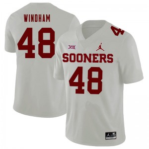 Men Eric Windham White Oklahoma Sooners Jordan Brand College Football #48 Jersey 845071-340