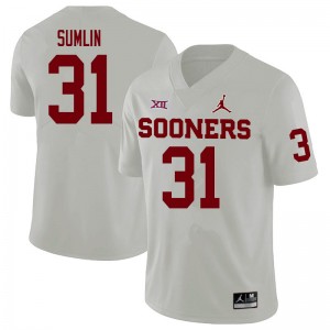 Men Jackson Sumlin White Sooners College Football #31 Jersey 208748-426