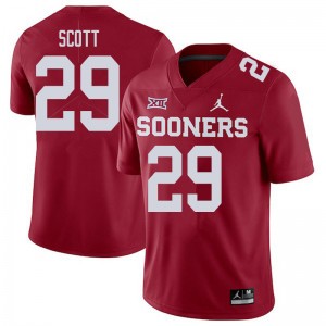 Men Jaedyn Scott Crimson Oklahoma College Football #29 Jersey 550841-333