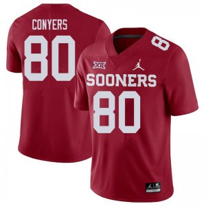 Men Jalin Conyers Crimson Oklahoma College Football #80 Jersey 667167-672