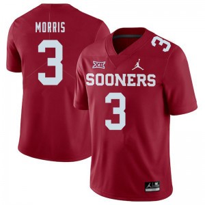 Men Jamal Morris Crimson Oklahoma Sooners Jordan Brand College Football #3 Jersey 322170-802