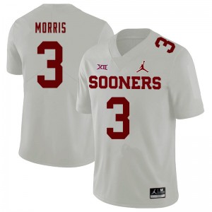 Men Jamal Morris White OU Sooners Jordan Brand College Football #3 Jersey 968650-733