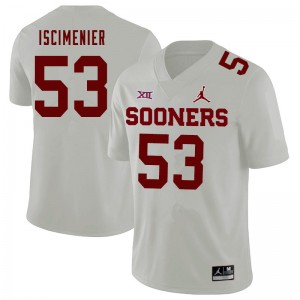 Men Jared Iscimenier White Oklahoma Sooners Jordan Brand College Football #53 Jersey 393793-950