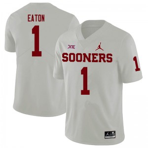 Men Joshua Eaton White Oklahoma College Football #1 Jersey 245401-602