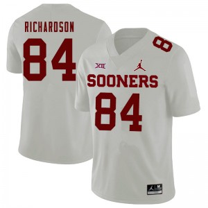Men Kyre Richardson White OU Sooners Jordan Brand College Football #84 Jersey 783297-981