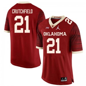 Men Marcellus Crutchfield Retro OU Sooners College Football #21 Jersey 972635-469