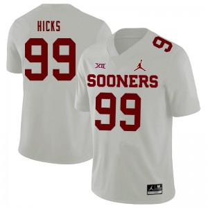 Men Marcus Hicks White OU Jordan Brand College Football #99 Jersey 703857-852