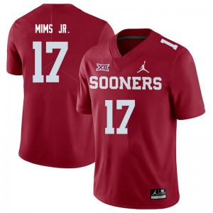 Men Marvin Mims Crimson OU Jordan Brand College Football #17 Jersey 884571-616