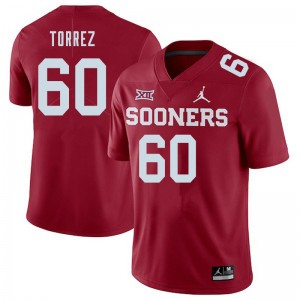 Men Matt Torrez Crimson OU Jordan Brand College Football #60 Jersey 311913-488